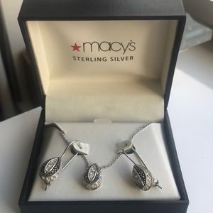 Sterling Silver teardrop jewelry set